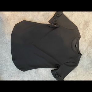 Ann Taylor black ruffle sleeve top
